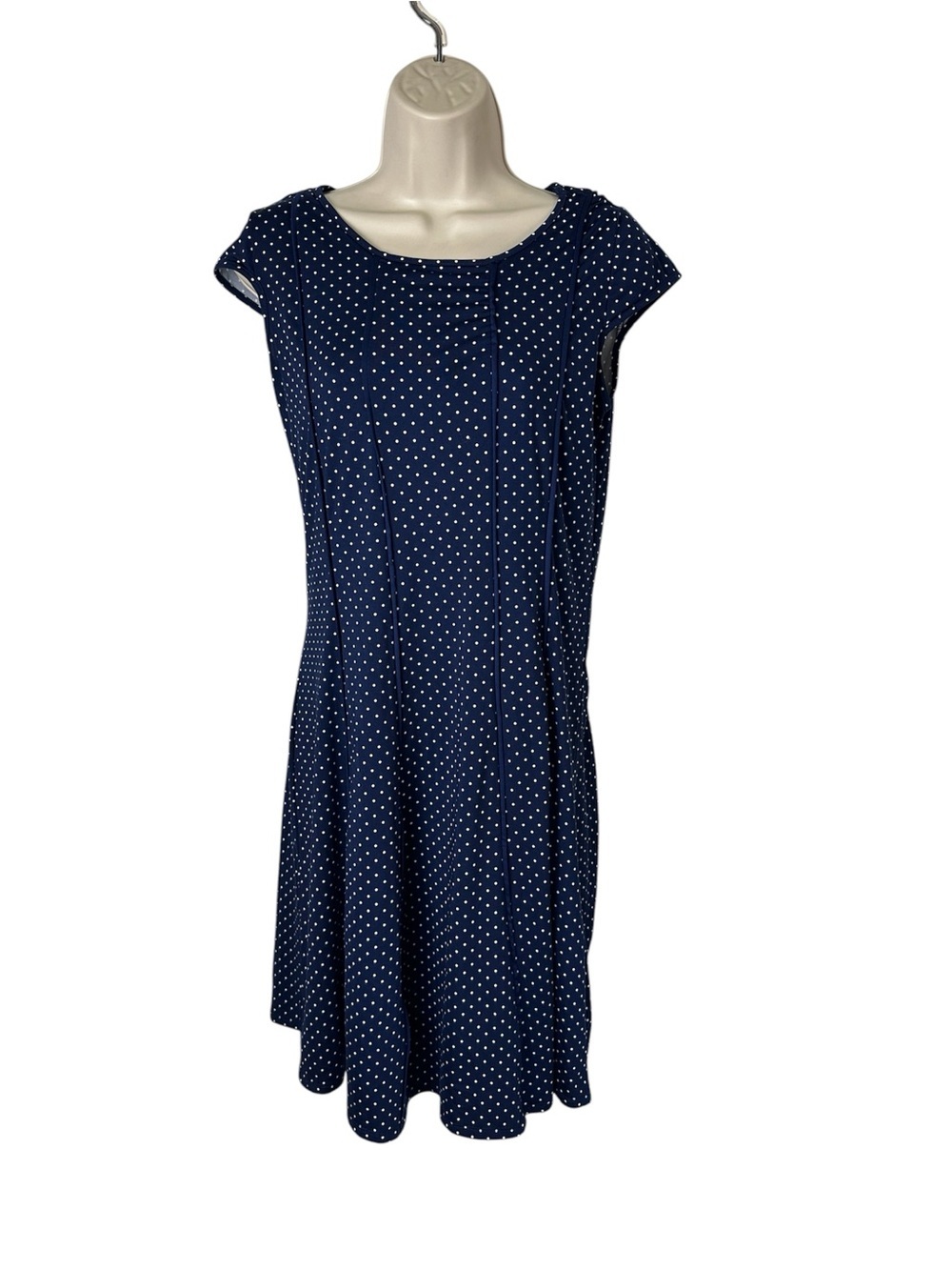 Robert Louis Navy Polka Dot Midi Dress